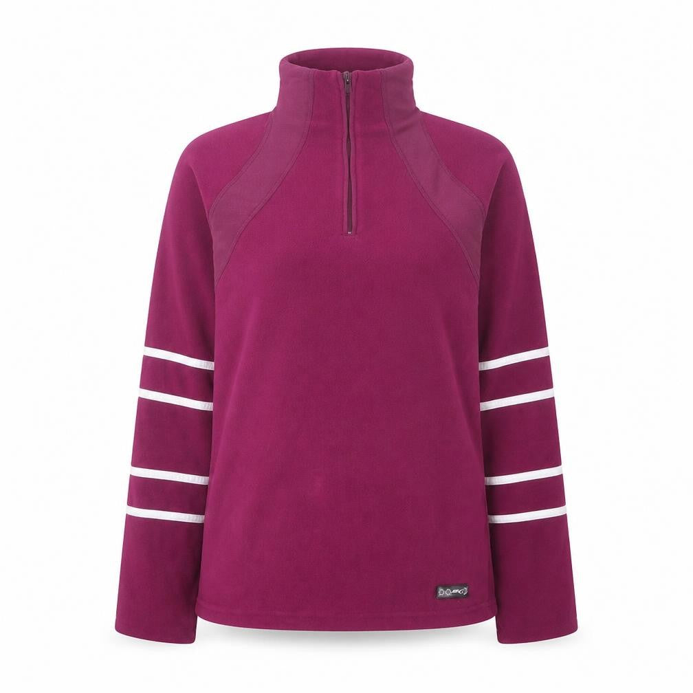 Front view of Crane Sports women’s purple jacket, size M, zip