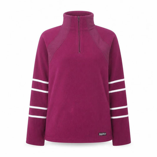 Front view of Crane Sports women’s purple jacket, size M, zip