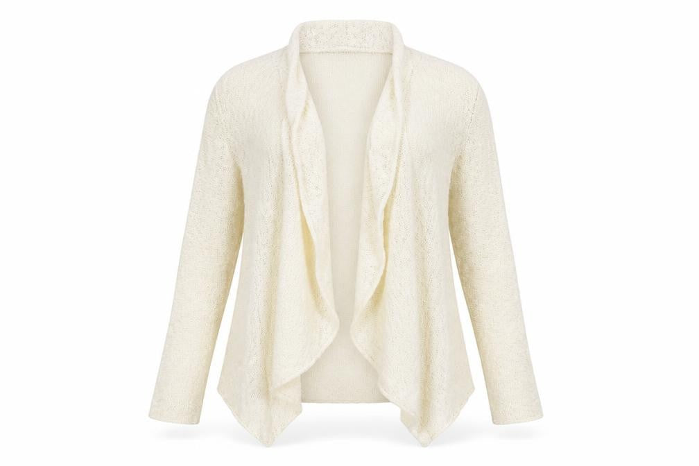 George Womens Ivory V-Neck Cotton Cardigan Jumper Size 10
