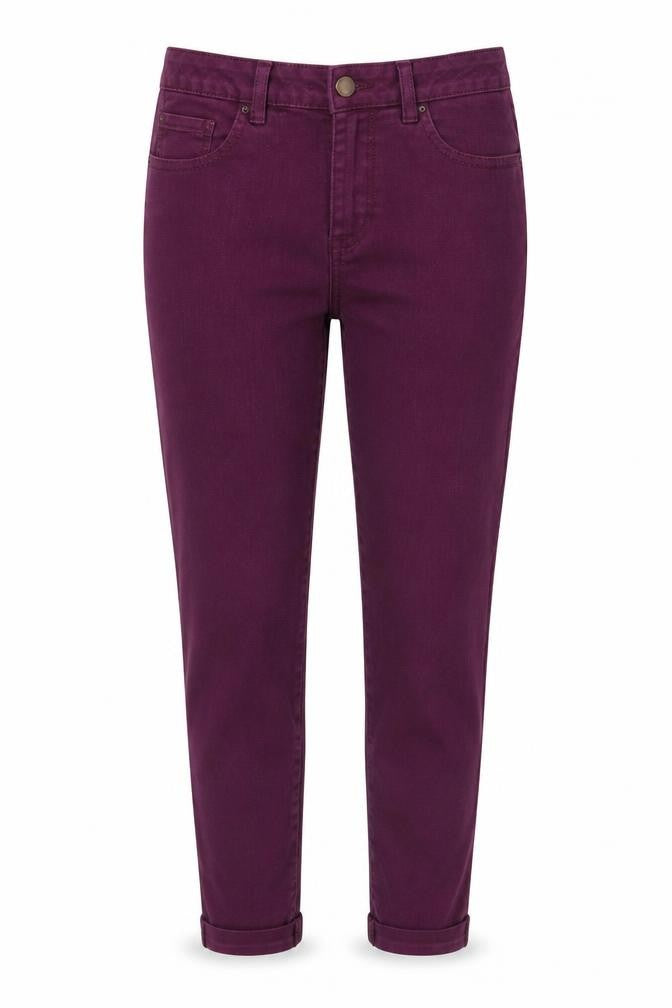 Marks & Spencer Womens Purple Cotton Skinny Jeans Size 10 L27 in Regular Button