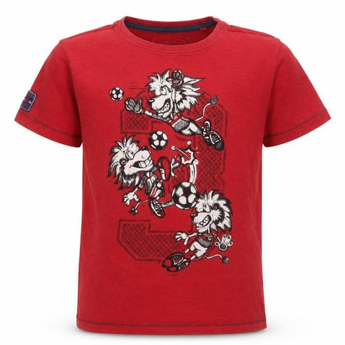 NEXT Boys Red Cotton Pullover T-Shirt Size 9 Years Crew Neck Pullover - Football