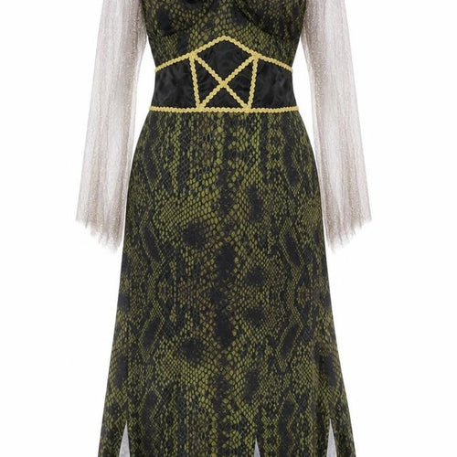 Prework Womens Black Animal Print Polyester A-Line Size 12 V-Neck Hook & Eye - 12-14 Fancy Dress