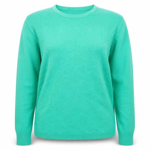 ELLIE B Womens Green Crew Neck Acrylic Pullover Jumper Size XL