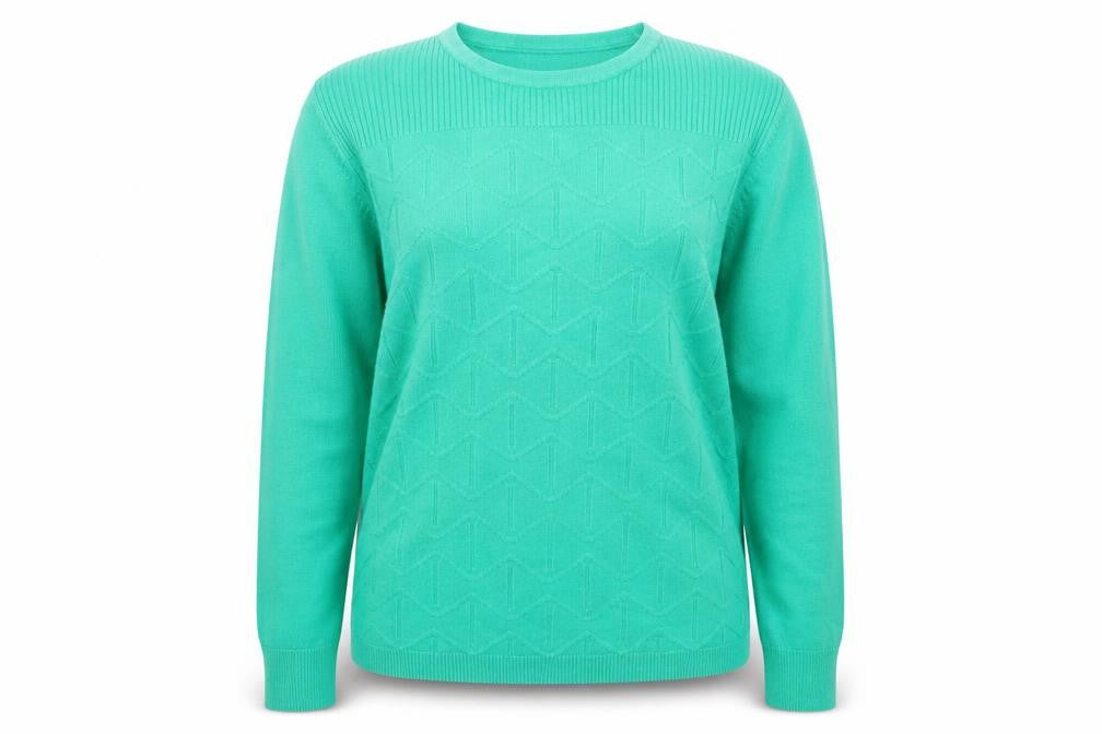ELLIE B Womens Green Crew Neck Acrylic Pullover Jumper Size XL