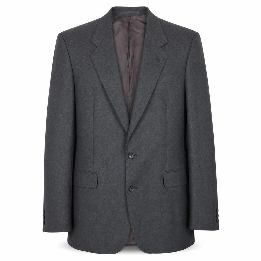 Front view of Rex Trueform men’s grey wool jacket suit jacket, size 42