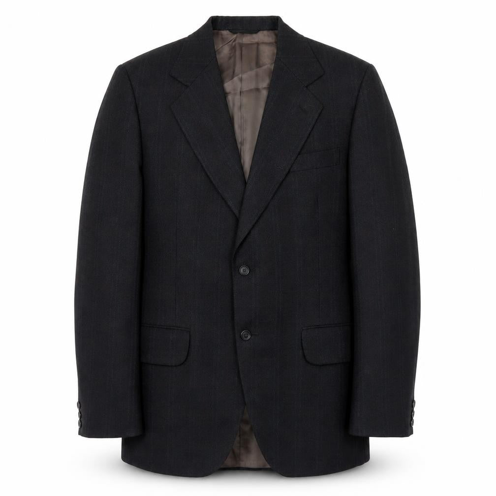 Front view of Maeson men’s grey plaid wool jacket suit jacket, size 41