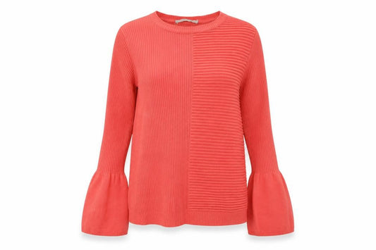 Front view of George women’s pink round neck acrylic jumper, size UK 12