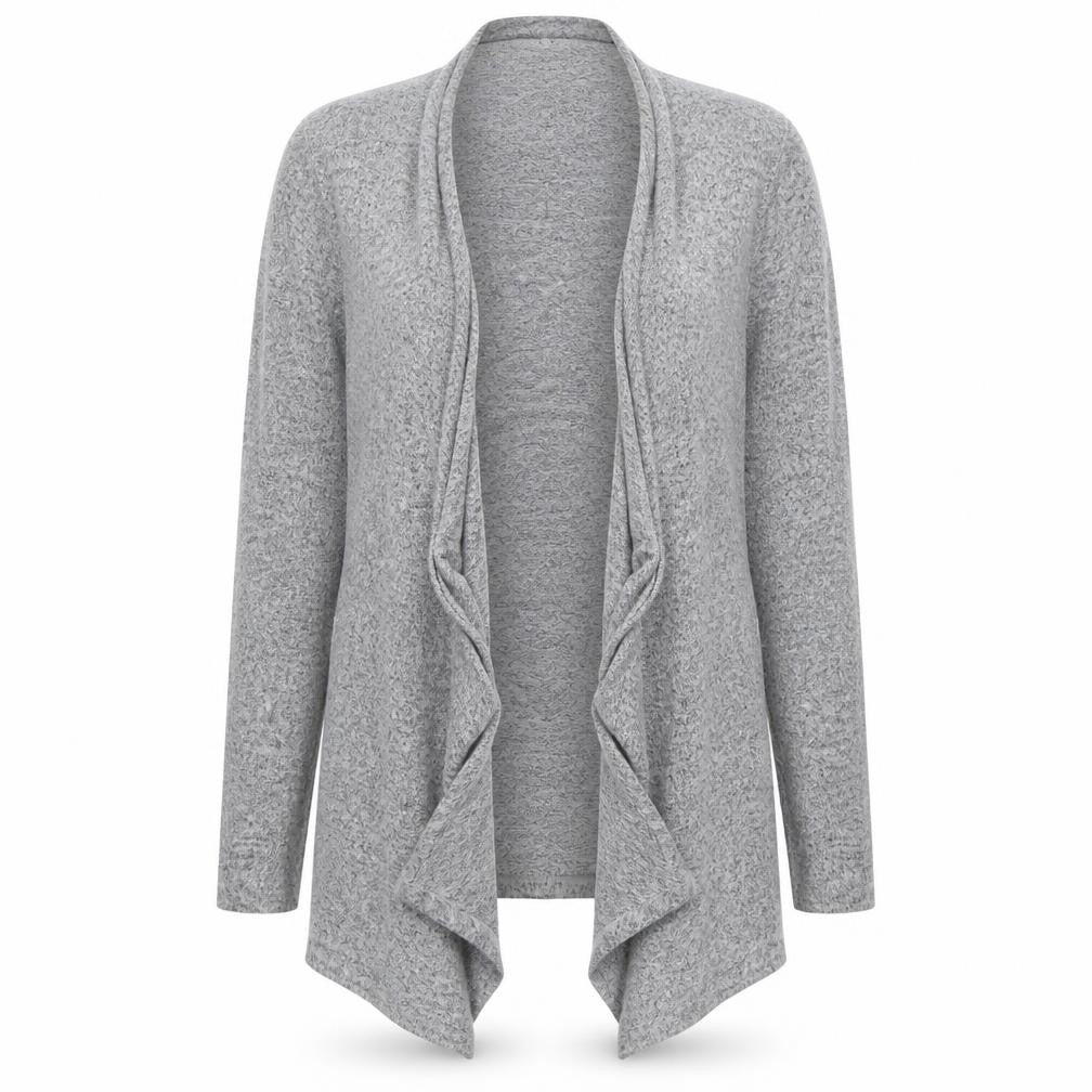 Front view of George women’s grey v-neck viscose cardigan jumper, size UK 12