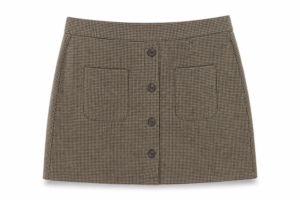 JDY Womens Brown Geometric Polyester Straight & Pencil Skirt Size L