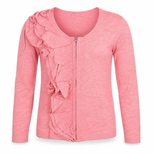 Sprit Womens Pink Round Neck Viscose Cardigan Jumper Size S