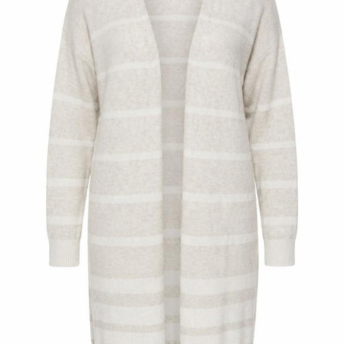 Cape Daisy Womens Beige V-Neck Striped Cotton Cardigan Jumper Size XS