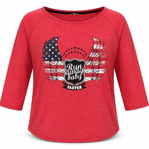 Clockhouse Womens Red Cotton Jersey T-Shirt Size L Round Neck
