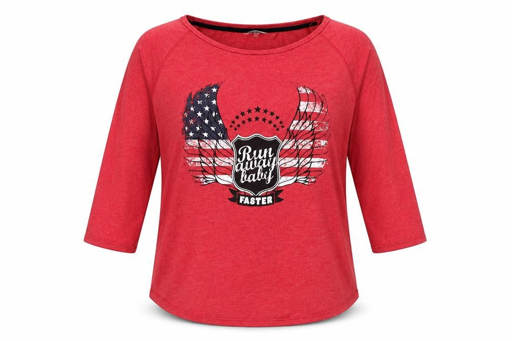 Clockhouse Womens Red Cotton Jersey T-Shirt Size L Round Neck