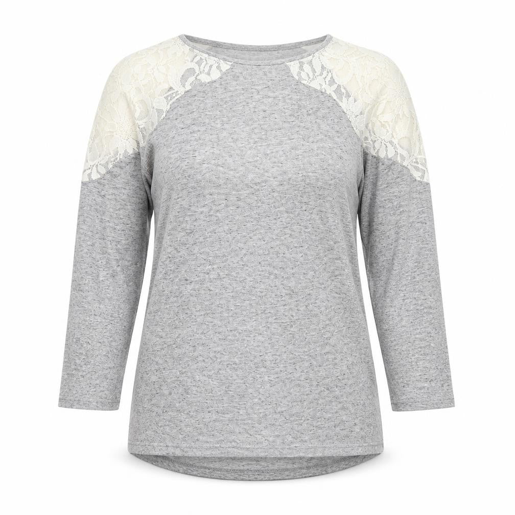 Front view of F&F women’s grey round neck polyester jumper, size S