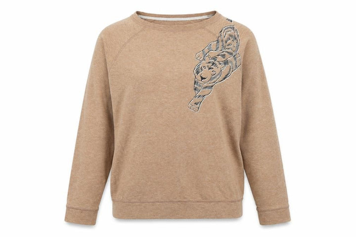 Marks & Spencer Womens Brown Round Neck Cotton Pullover Jumper Size 12 - Tiger
