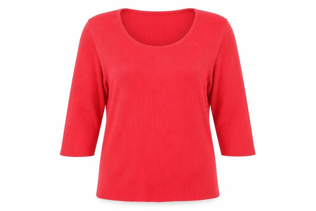 Front view of Triangle trend women’s red round neck cotton jumper, size XL