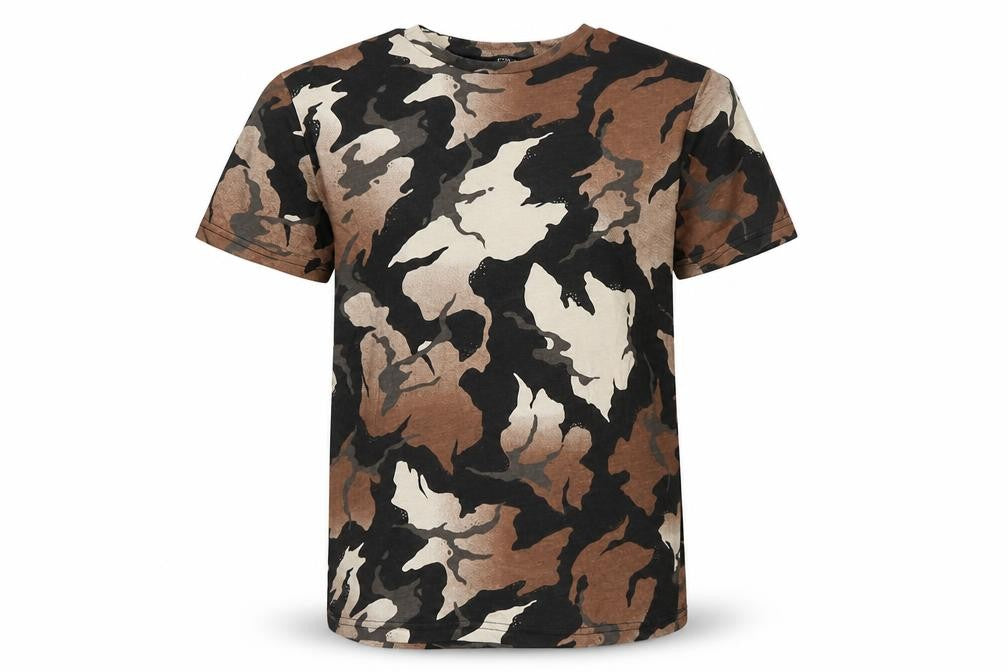 George Boys Brown Geometric Cotton Basic T-Shirt Size 9-10 Years Round Neck