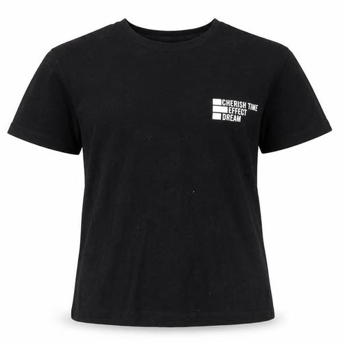 Dazy Womens Black 100% Cotton Jersey T-Shirt Size S Crew Neck