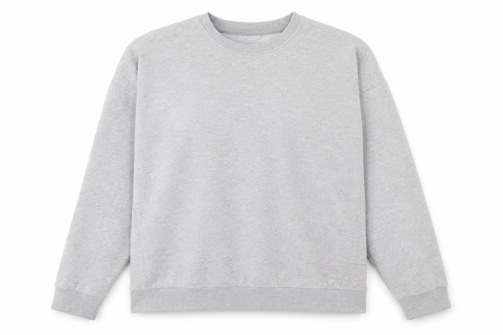 Front view of New Look women’s grey cotton pullover sweatshirt, size S, pullover