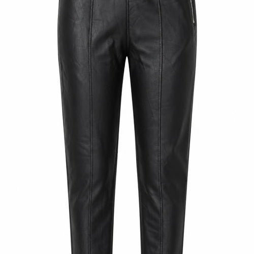 New Look Womens Black Polyurethane Capri Trousers Size 10 L28 in Regular Zip