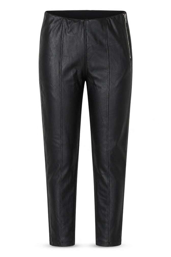 New Look Womens Black Polyurethane Capri Trousers Size 10 L28 in Regular Zip