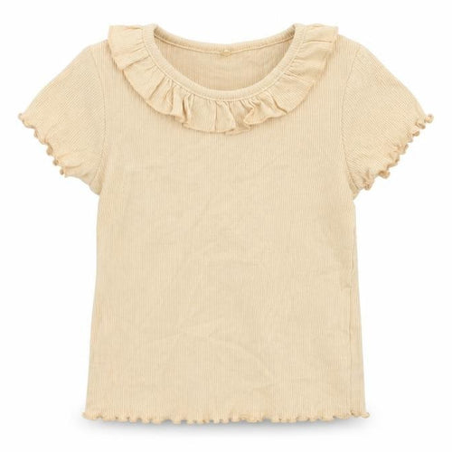 George Girls Beige Cotton Pullover T-Shirt Size 2-3 Years Boat Neck Pullover