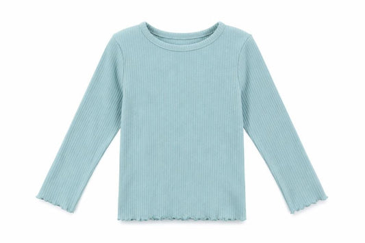 Front view of Dunnes Baby Green Cotton Basic T-Shirt, size 12, Months Crew Neck Pullover