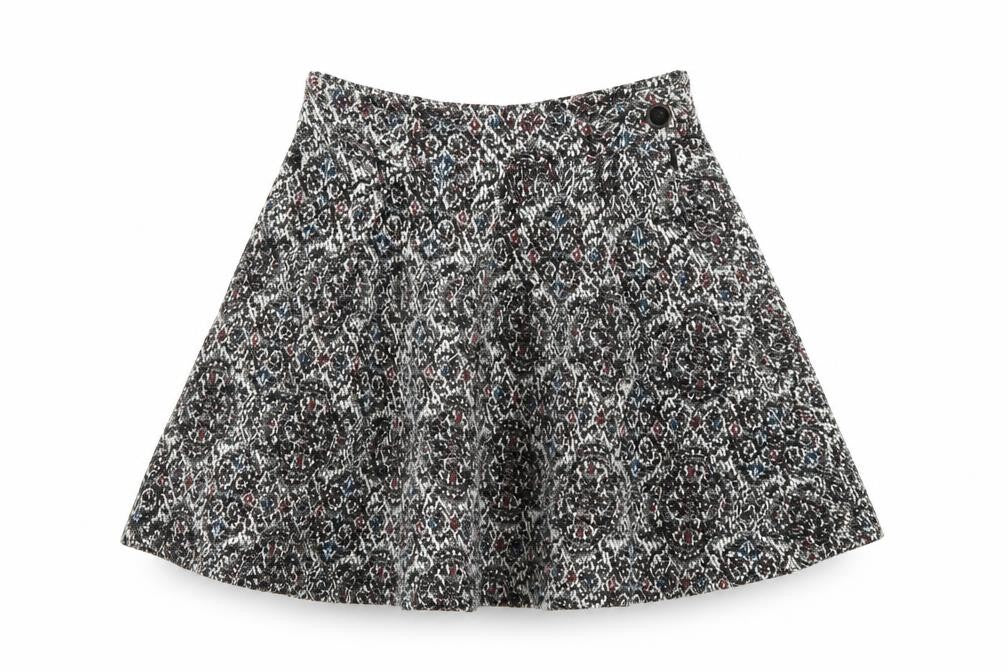 Pull&Bear Womens Multicoloured Geometric Polyester Skater Skirt Size S