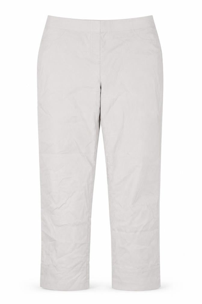 Front view of Gallery women’s grey viscose trousers, size L, 25-inch leg regular