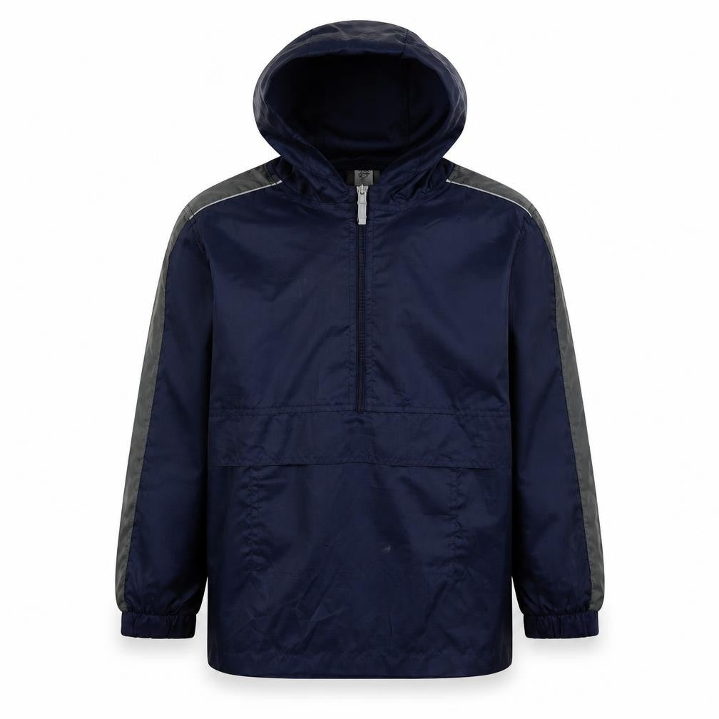Front view of Back To School boys’ blue jacket, size 10, years zip