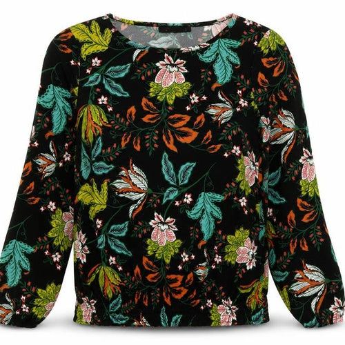 Rachel Zoe Womens Black Floral Polyester Basic T-Shirt Size XS Boat Neck