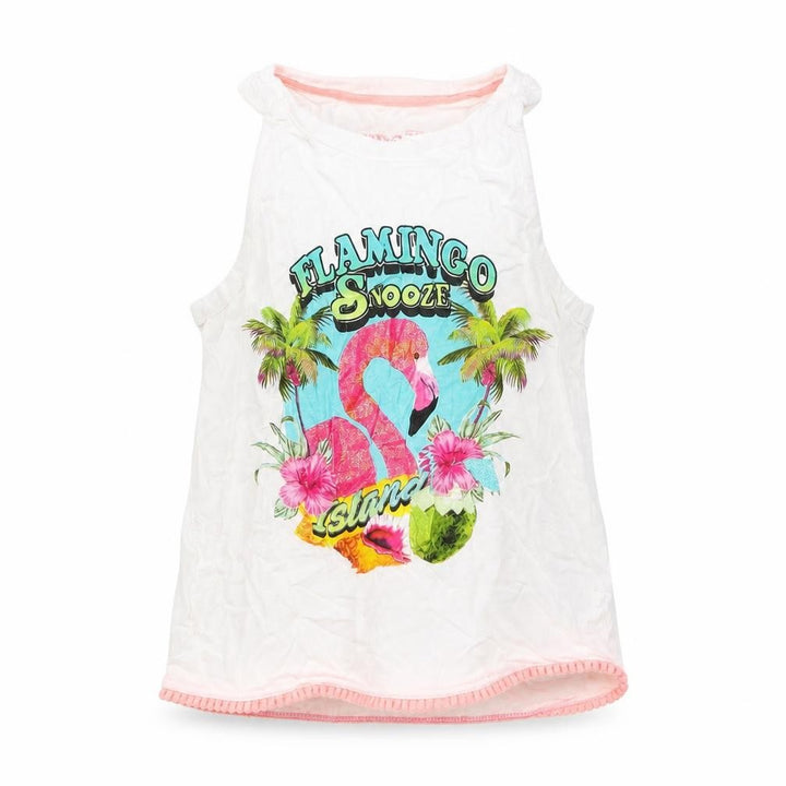 Marks & Spencer Girls White Cotton Basic T-Shirt Size 6-7 Years Round Neck