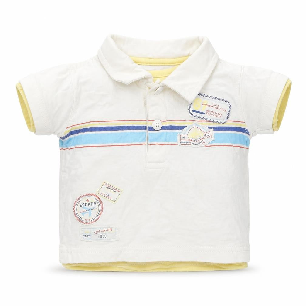 Dunnes Baby White Cotton Basic Polo Size 0-3 Months Collared