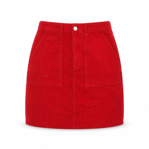 New Look Womens Red Cotton Straight & Pencil Skirt Size 6