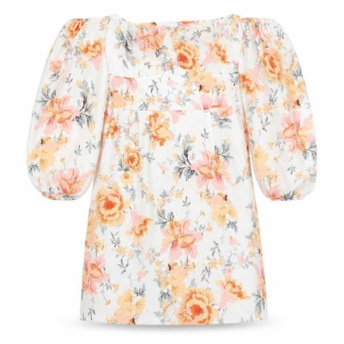 PARISIAN SIGNATURE Womens White Floral Polyester Pencil Dress Size 6 Square Neck Pullover