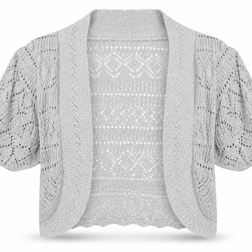 Internacionale Womens Silver V-Neck Cotton Cardigan Jumper Size 12