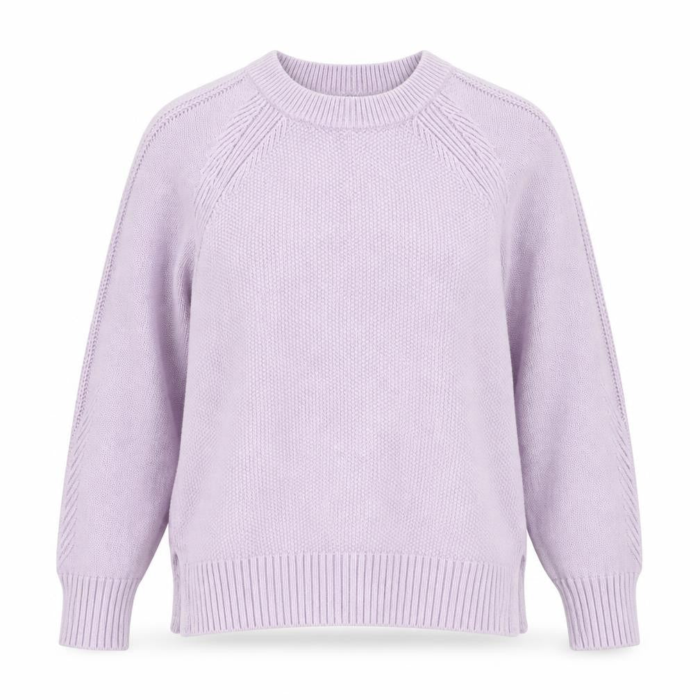 Front view of Gap women’s purple round neck cotton jumper, size S