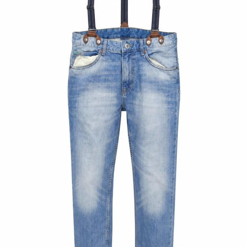 H&M Mens Blue Cotton Tapered Jeans Size 27 L30 in Regular