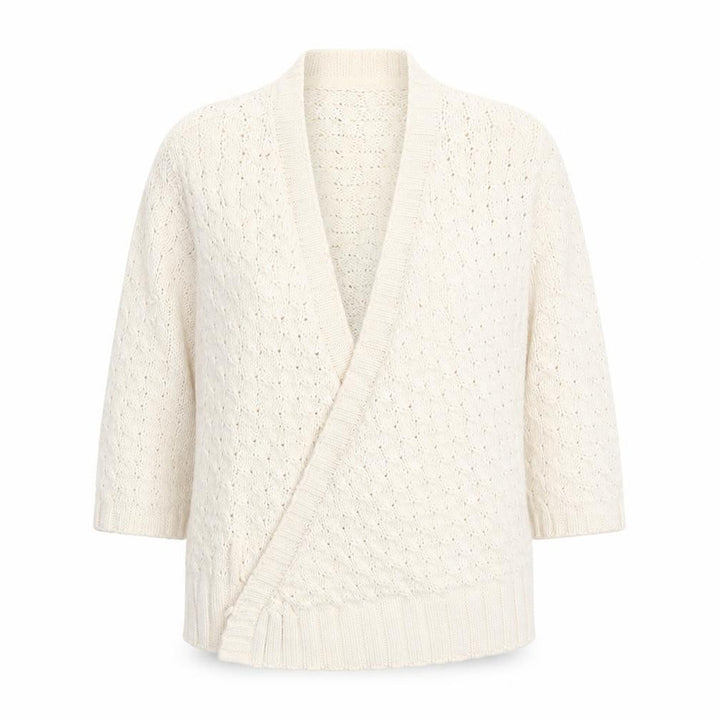 Marks & Spencer Womens Ivory V-Neck Acrylic Cardigan Jumper Size L