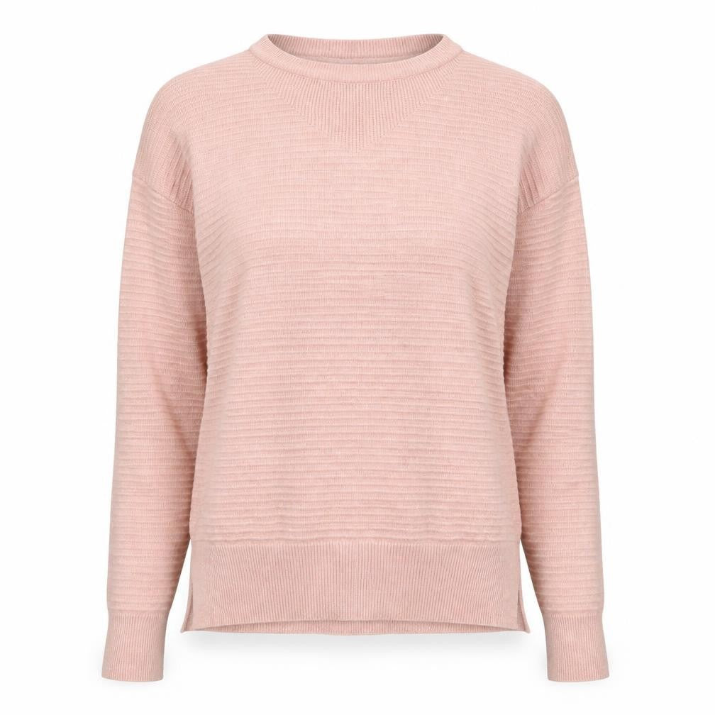 NEXT Womens Pink Round Neck Viscose Henley Jumper Size 12