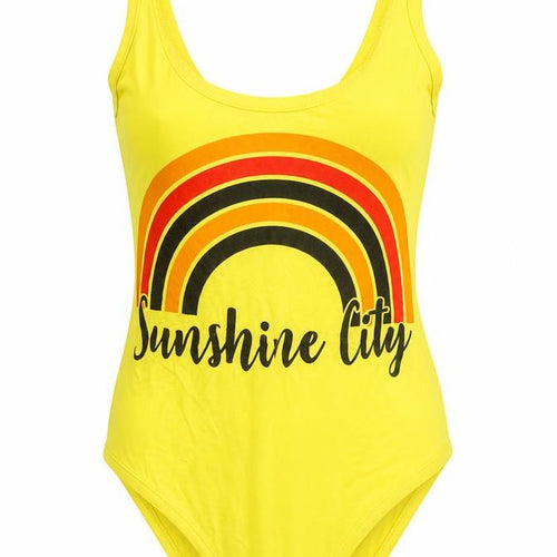 I SAW IT FIRST Womens Yellow Viscose Bodysuit One-Piece Size 8 - Sunshine