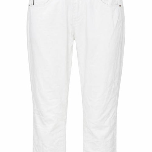 Dunnes Stores Womens White Cotton Capri Jeans Size 10 L22 in Regular