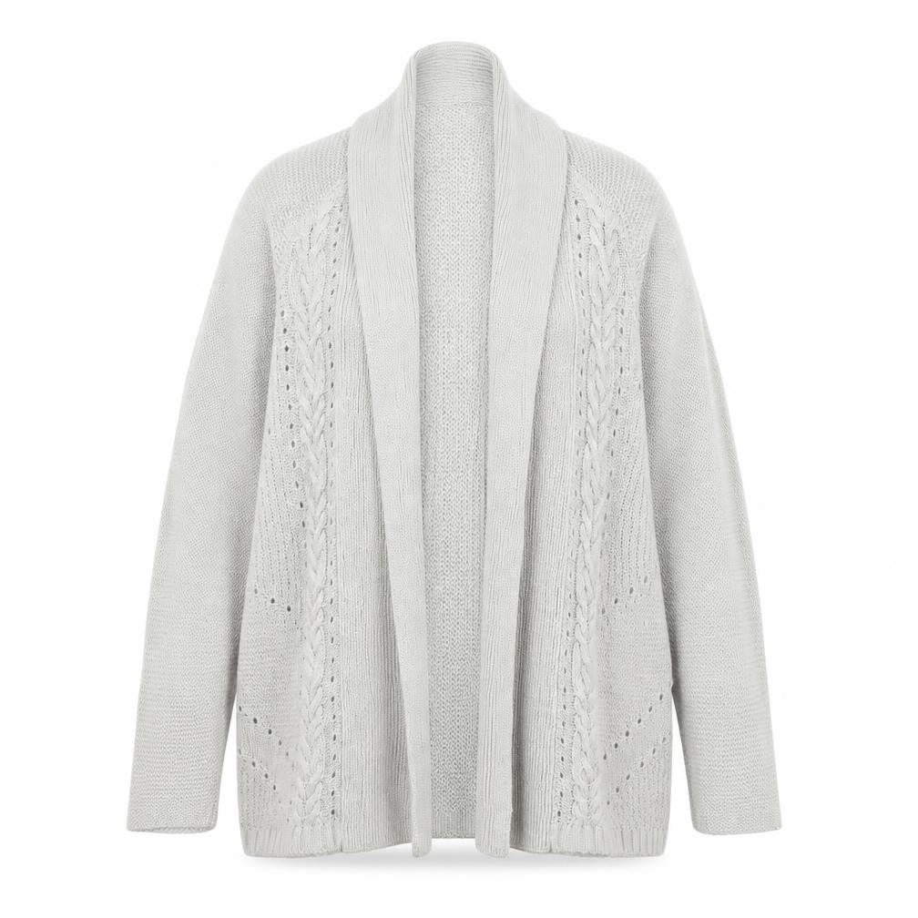 Marks and Spencer Womens Grey V-Neck Acrylic Cardigan Jumper Size 14