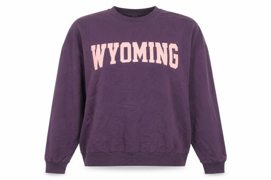 Front view of ASOS women’s purple cotton pullover sweatshirt, size UK 8, pullover