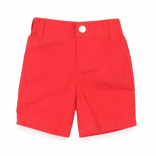 F&F Boys Red Cotton Cropped Trousers Size 0-3 Months Snap
