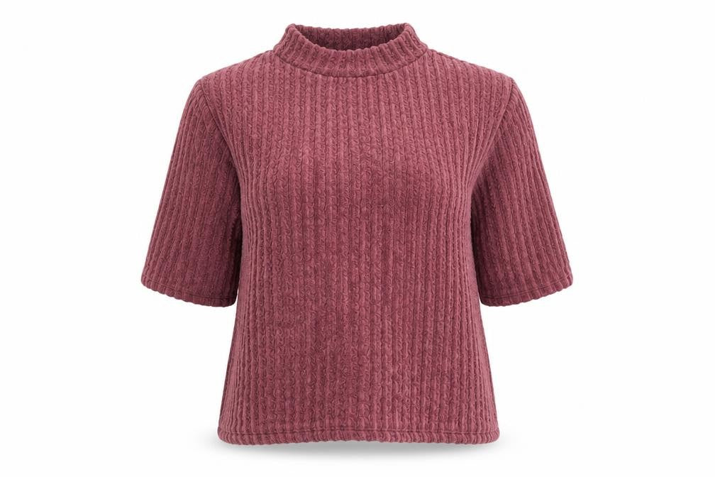 Front view of George women’s purple mock neck polyester jumper, size UK 18