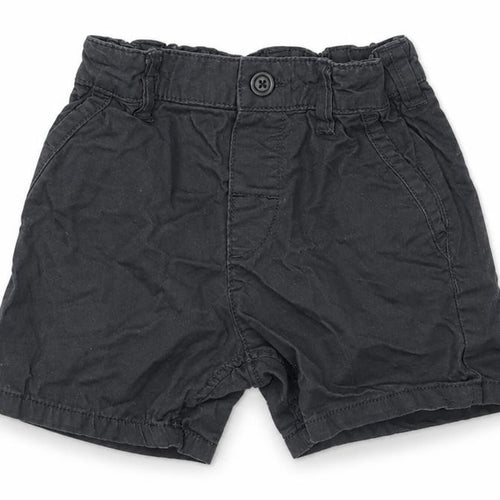 H&M Boys Black Cotton Chino Shorts Size 2 Years Regular Buckle