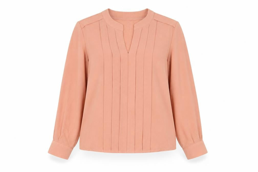 SHEIN Womens Beige Polyester Basic Blouse Size S V-Neck