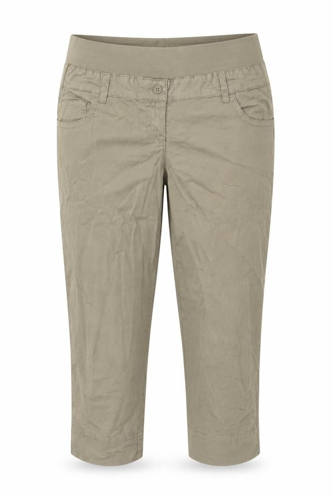 United Colors of Benetton Womens Beige Cotton Cropped Trousers Size S L25 in Regular Button - Maternity