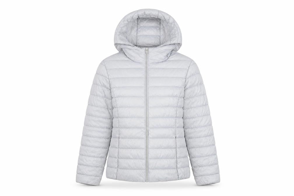Dunnes Womens Grey Quilted Jacket Size S Zip